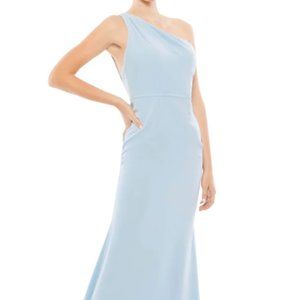 MAC DUGGAL 26266 ONE SHOULDER JERSEY MERMAID POWDER BLUE GOWN sz 2